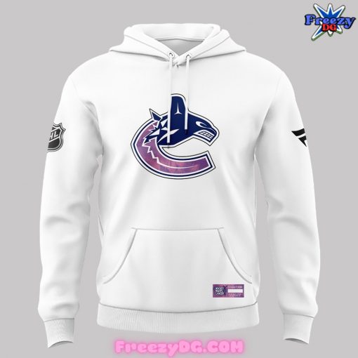 Vancouver Canucks Hockey Fights Cancer White Hoodie