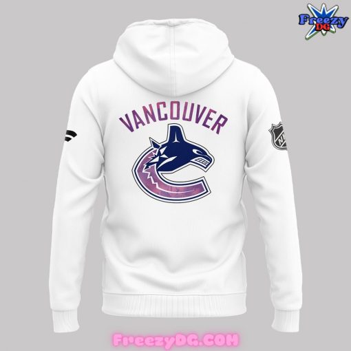 Vancouver Canucks Hockey Fights Cancer White Hoodie