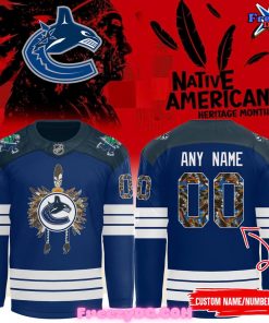 Vancouver Canucks Native American Heritage Month 2024 Hockey Jersey