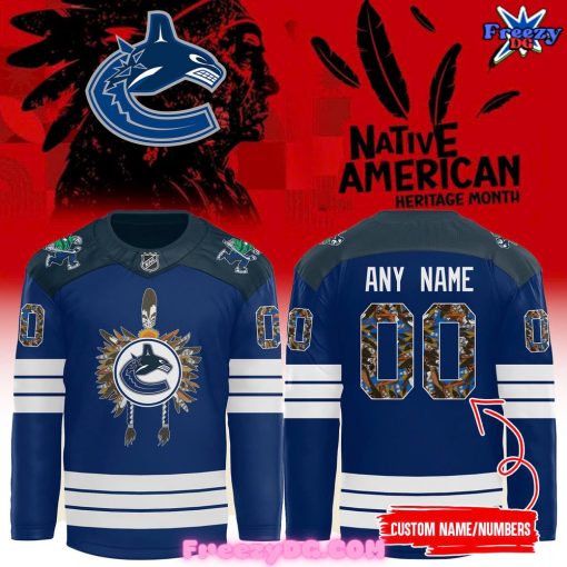 Vancouver Canucks Native American Heritage Month 2024 Hockey Jersey