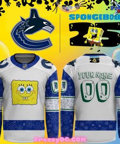 Vancouver Canucks Spongebob 25th Anniversary Custom Hockey Jersey