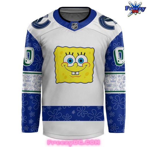 Vancouver Canucks Spongebob 25th Anniversary Custom Hockey Jersey