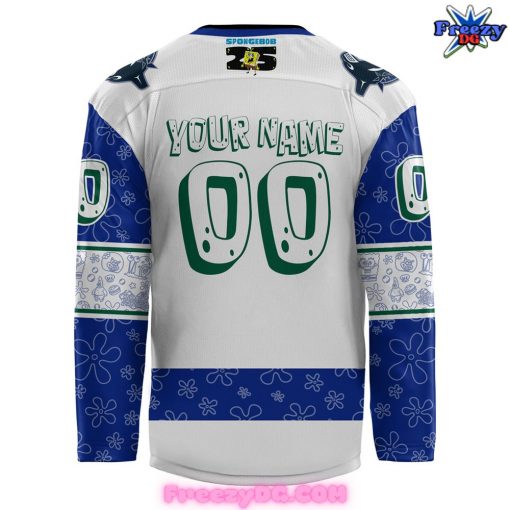 Vancouver Canucks Spongebob 25th Anniversary Custom Hockey Jersey