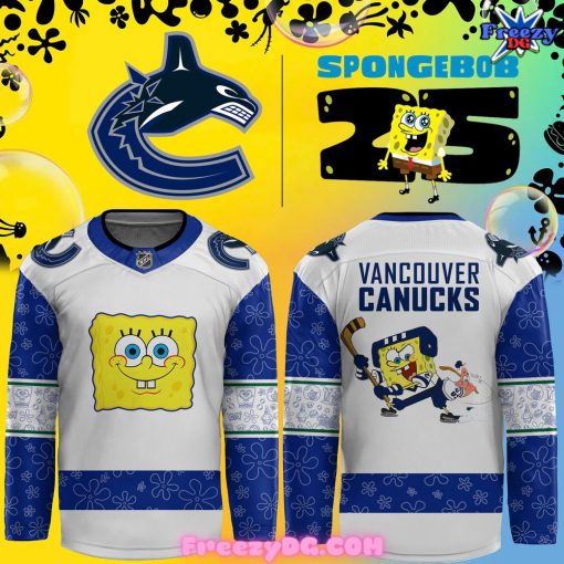 Vancouver Canucks Spongebob 25th Anniversary Hockey Jersey