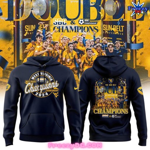 West Virginia Mountaineers Soccer SUN BELT Champions 2024 Hoodie