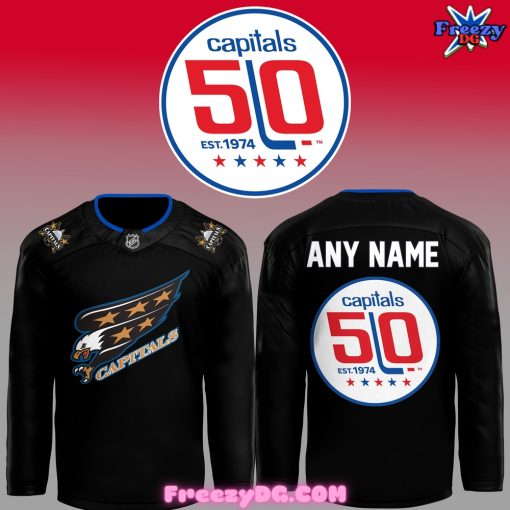 Washington Capitals 50th Anniversary Special Black Hockey Jersey