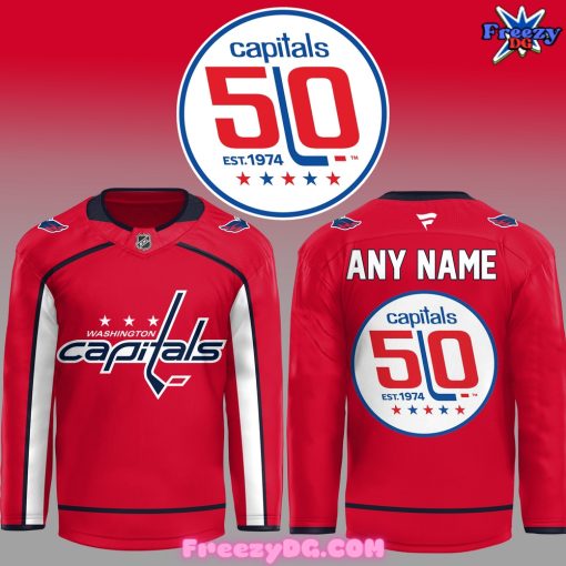 Washington Capitals 50th Anniversary Special Red Hockey Jersey