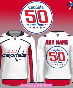 Washington Capitals 50th Anniversary Special White Hockey Jersey