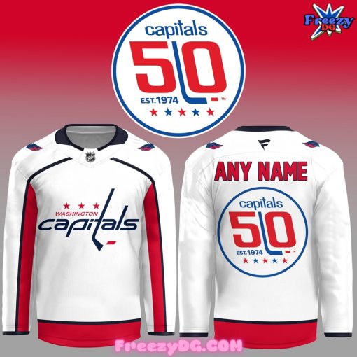 Washington Capitals 50th Anniversary Special White Hockey Jersey