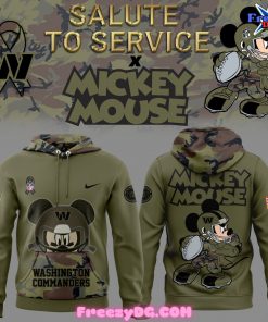 Washington Commanders x Mickey Mouse x Salute to Service Special Hoodie