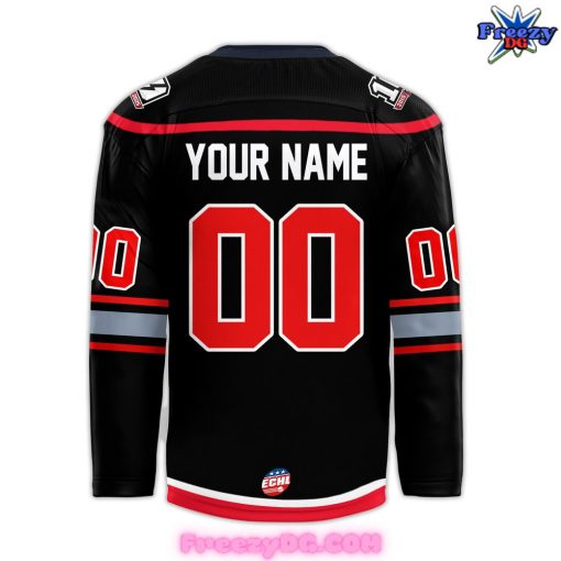 Adirondack Thunder Chill Guy 2025 Black Hockey Jersey