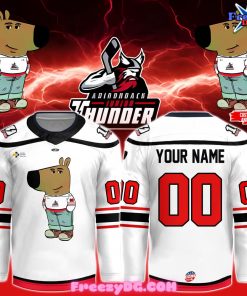 Adirondack Thunder Chill Guy 2025 White Hockey Jersey