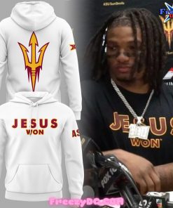 Arizona State Sun Devils Jesus Won White Hoodie