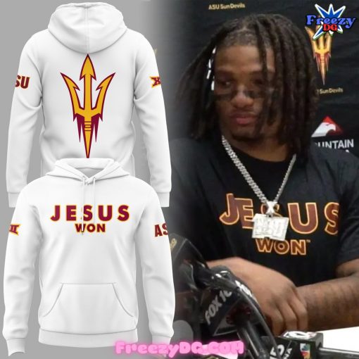 Arizona State Sun Devils Jesus Won White Hoodie