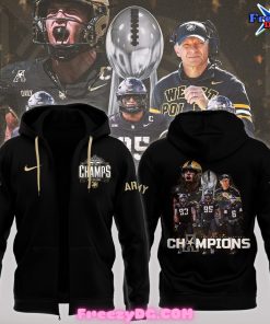 Army Black Knights AAC Champions 2024 Black Zip Hoodie