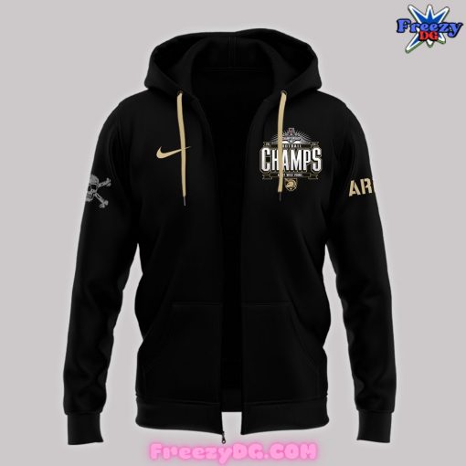 Army Black Knights AAC Champions 2024 Black Zip Hoodie