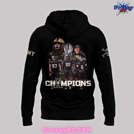 Army Black Knights AAC Champions 2024 Black Zip Hoodie