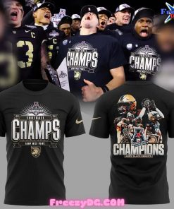 Army Black Knights Football AAC Champions 2024 Black T-Shirt