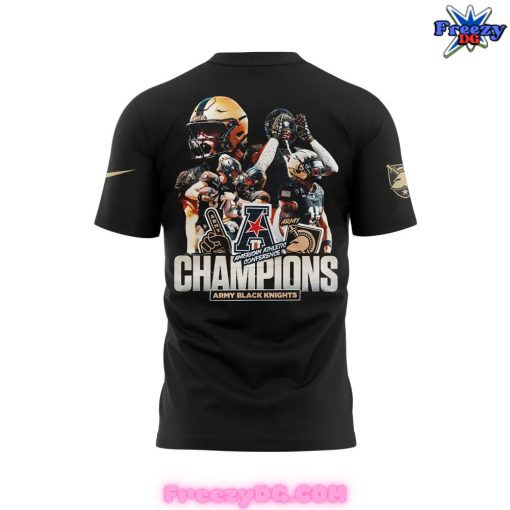 Army Black Knights Football AAC Champions 2024 Black T-Shirt