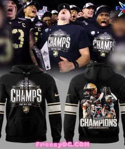 Army Black Knights Football AAC Champions 2024 Black Hoodie