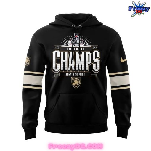 Army Black Knights Football AAC Champions 2024 Black Hoodie