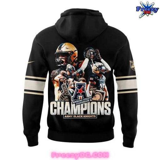 Army Black Knights Football AAC Champions 2024 Black Hoodie