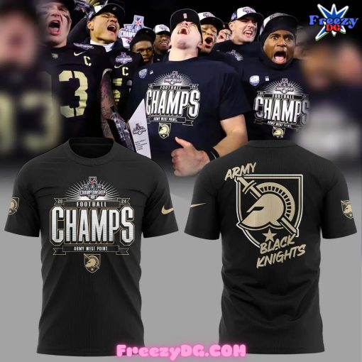 Army Black Knights Football Champions 2024 Black T-Shirt