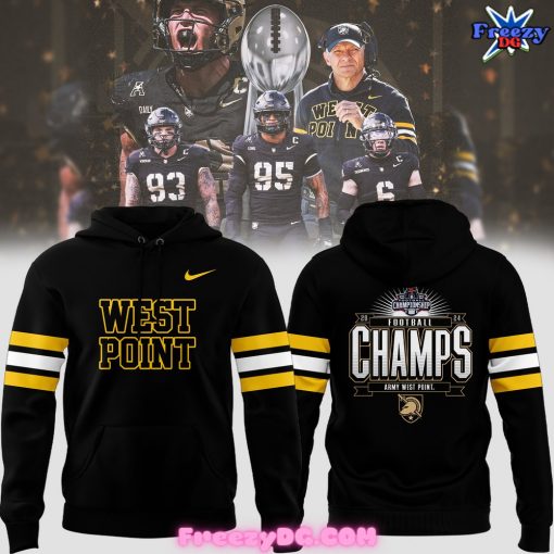 Army Black Knights West Point AAC Champions 2024 Black Hoodie