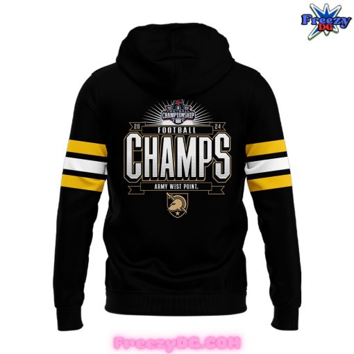 Army Black Knights West Point AAC Champions 2024 Black Hoodie