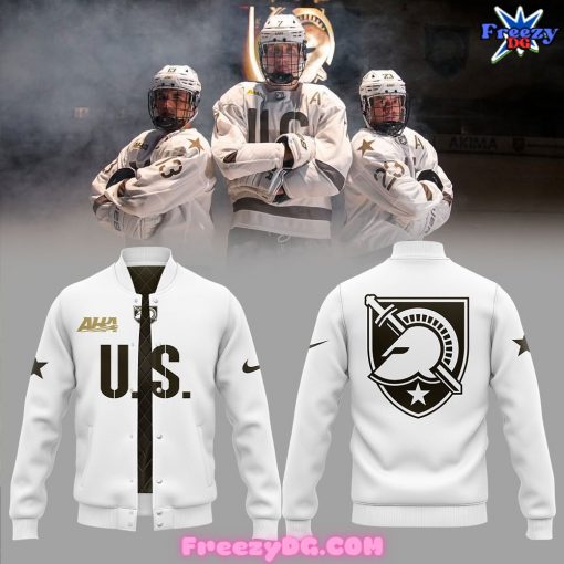 Army West Point Hockey New Uniform Baseball Jacket