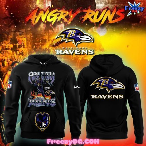 Baltimore Ravens Angry Runs 2024 Black Hoodie