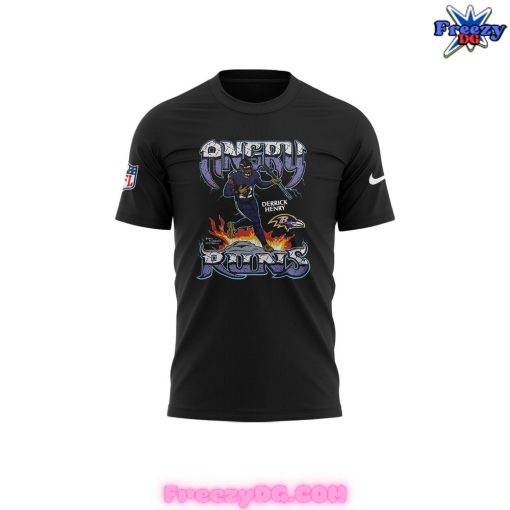 Baltimore Ravens Angry Runs 2024 Black T-Shirt