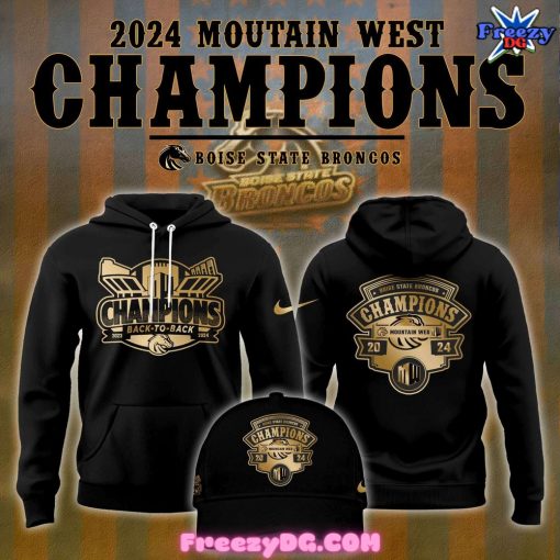 Boise State 2024 Mountain West Champions Black Hoodie