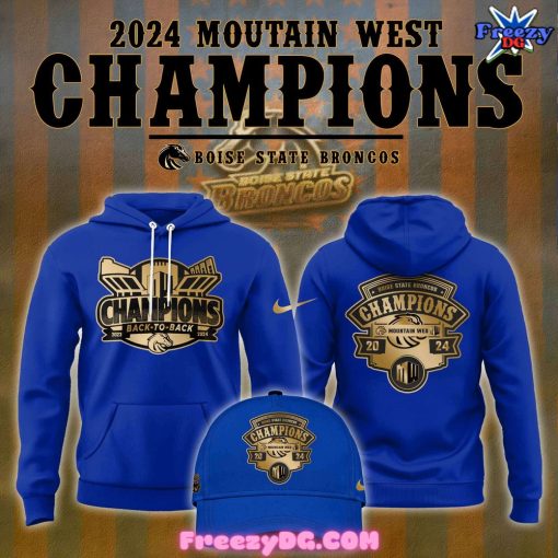 Boise State 2024 Mountain West Champions Blue Hoodie