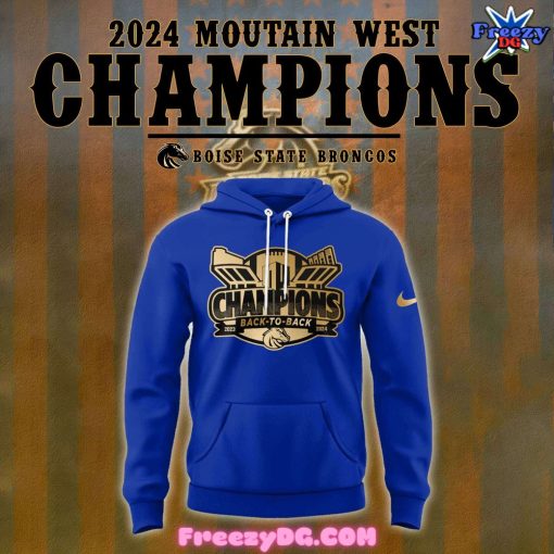 Boise State 2024 Mountain West Champions Blue Hoodie