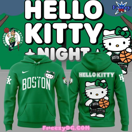 Boston Celtics Hello Kitty 2024 Green Hoodie