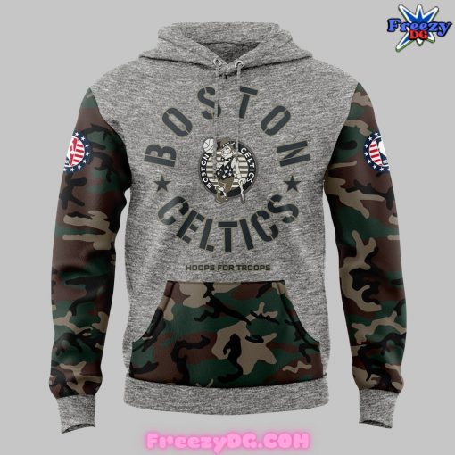 Boston Celtics Hoops for Troops 2024 Camo Hoodie