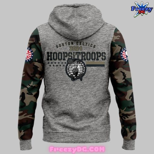 Boston Celtics Hoops for Troops 2024 Camo Hoodie