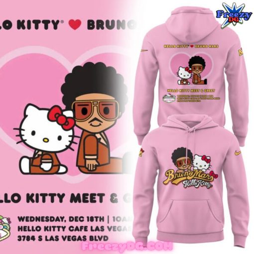 Bruno Mars x Hello Kitty Meet & Greet Pink Hoodie