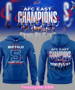 Buffalo Bills AFC East Champions 2024 5 Straight Blue Hoodie