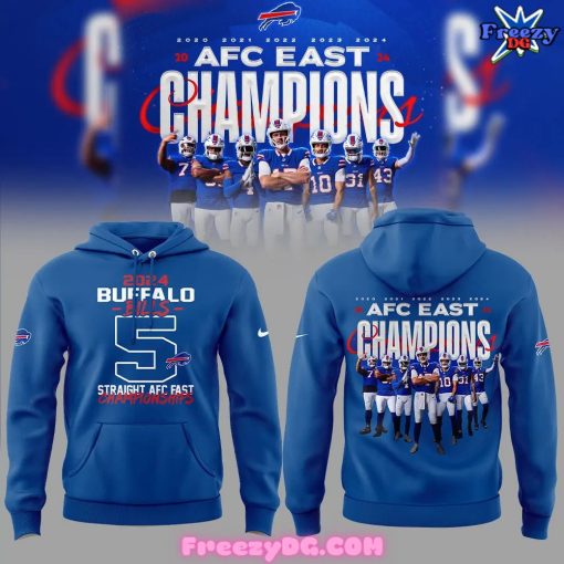 Buffalo Bills AFC East Champions 2024 5 Straight Blue Hoodie