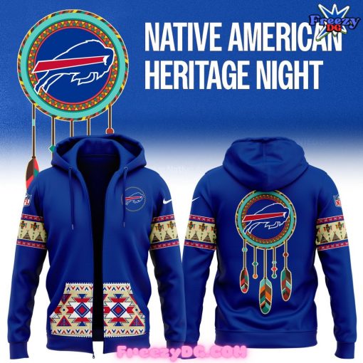 Buffalo Bills Native American Heritage Month Blue Zip Hoodie