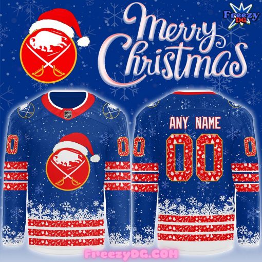 Buffalo Sabres Merry Christmas 2024 Blue Hockey Jersey