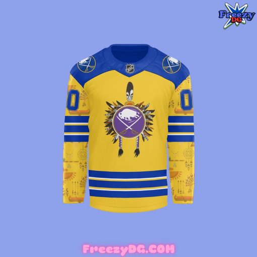 Buffalo Sabres Native American Heritage Month 2024 Gold Hockey Jersey