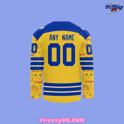 Buffalo Sabres Native American Heritage Month 2024 Gold Hockey Jersey