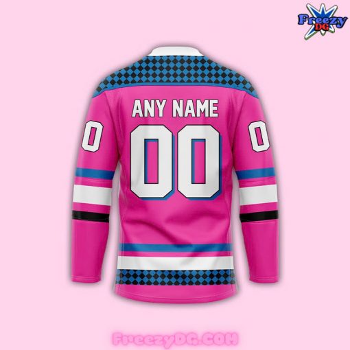 Charlotte Checkers Neon Night Custom Pink Hockey Jersey