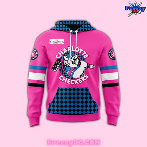 Charlotte Checkers Neon Night Custom Pink Hoodie