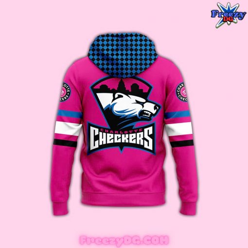 Charlotte Checkers Neon Night Custom Pink Hoodie