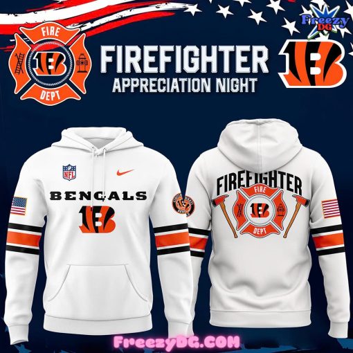 Cincinnati Bengals Firefighter Appreciation White Hoodie