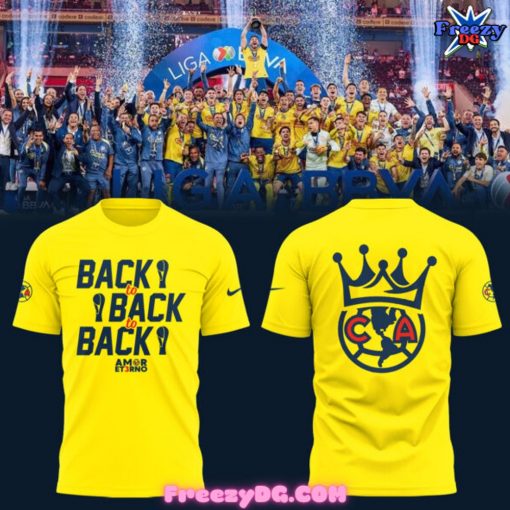 Club América Back to Back Champions Yellow Nike T-Shirt